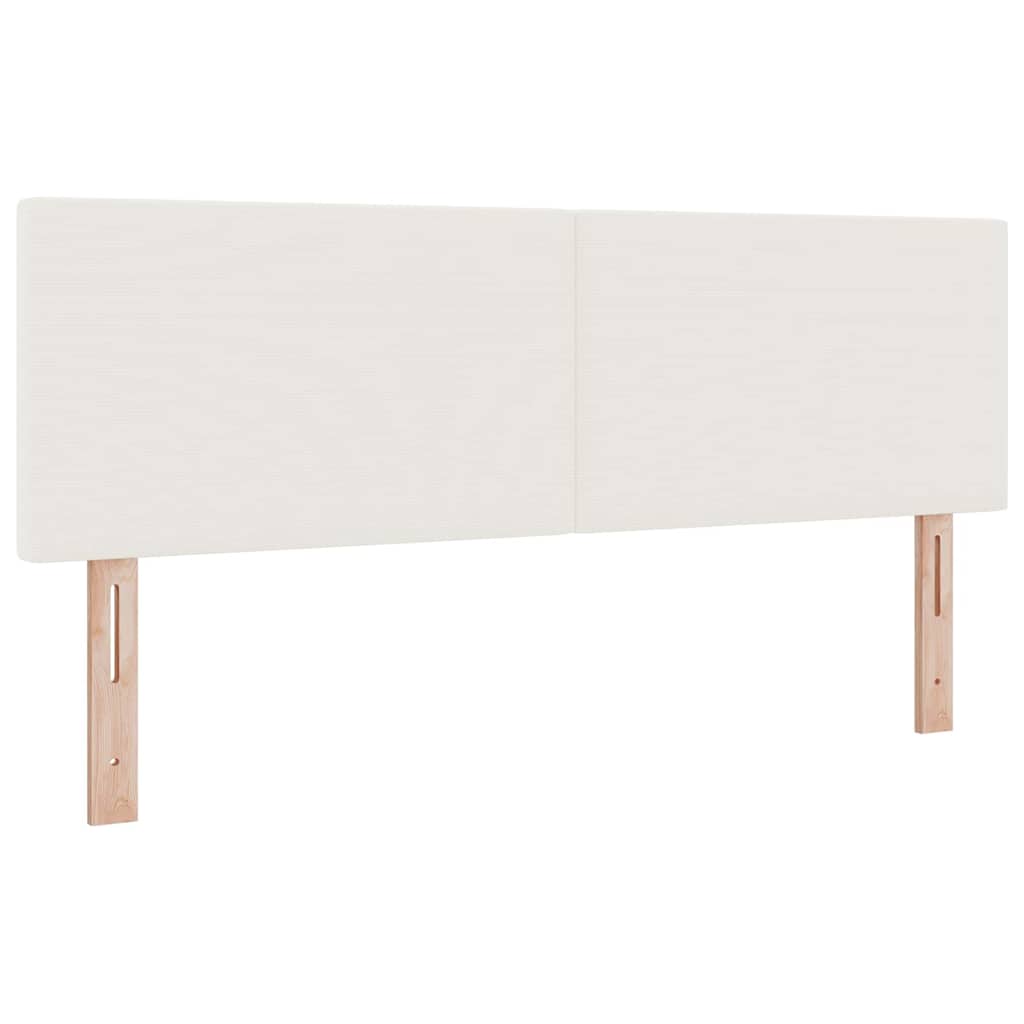 Box spring seng Creme og hvid 160 x 200 cm Velourstof