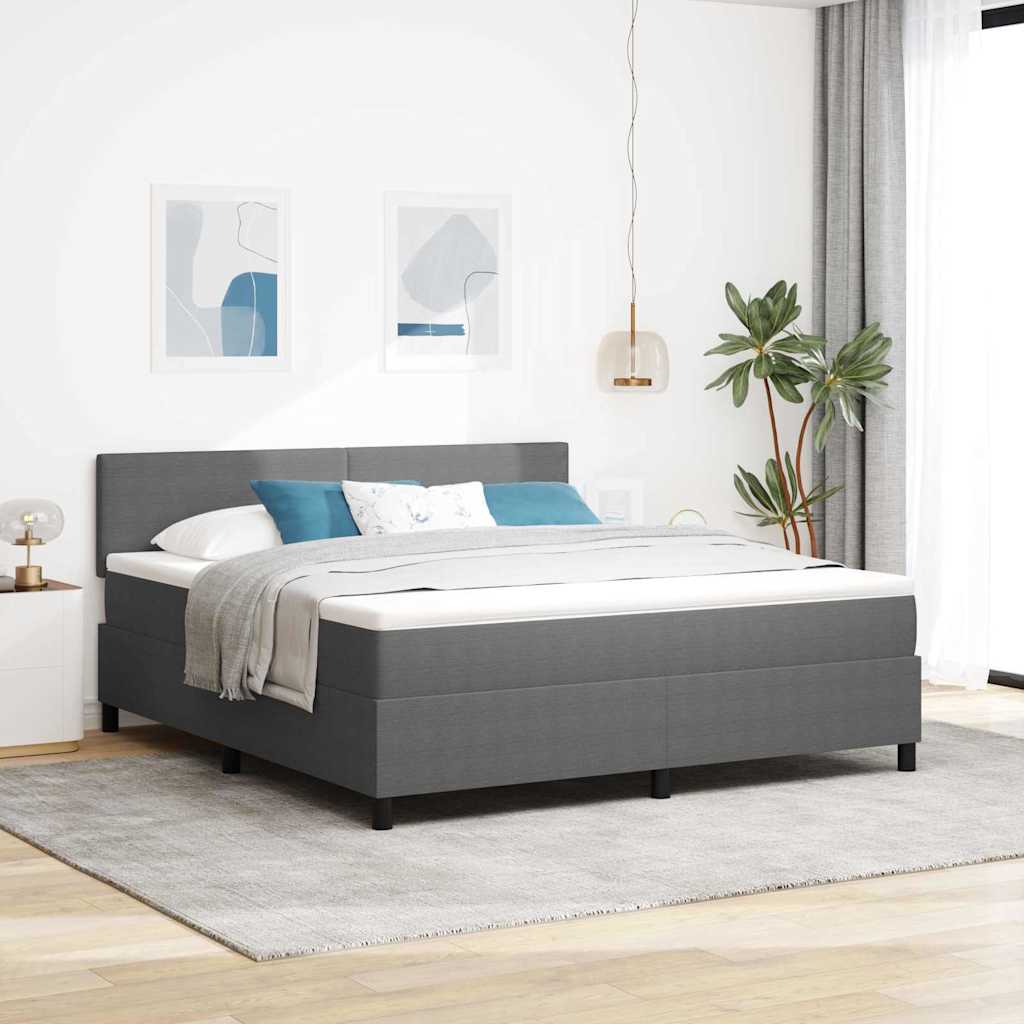 vidaXL Box spring seng Lys Grå og Hvid 180 x 200 cm Velourstof