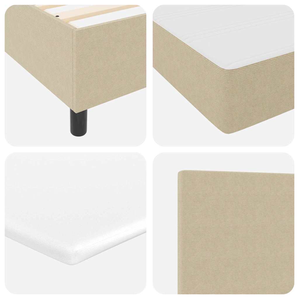 Box spring seng Lys Grå og Hvid 200 x 200 cm Velourstof