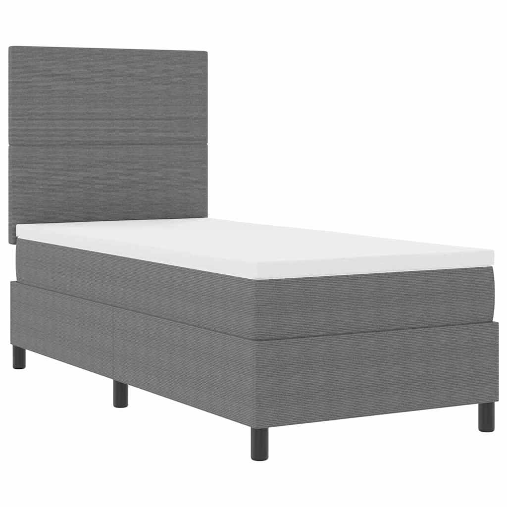 Box spring seng Lys Grå og Hvid 80 x 200 cm Velourstof