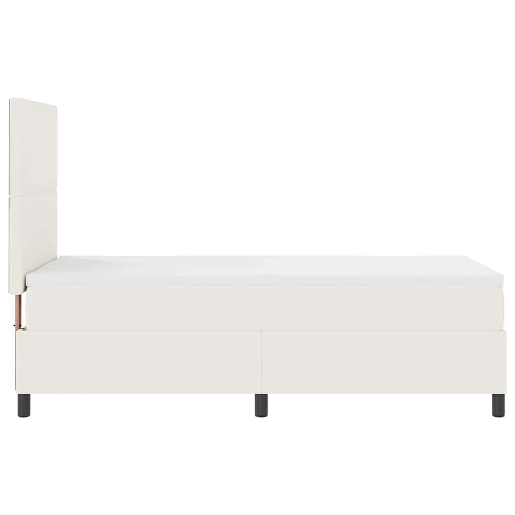 Box spring seng Creme og hvid 100 x 200 cm Velourstof