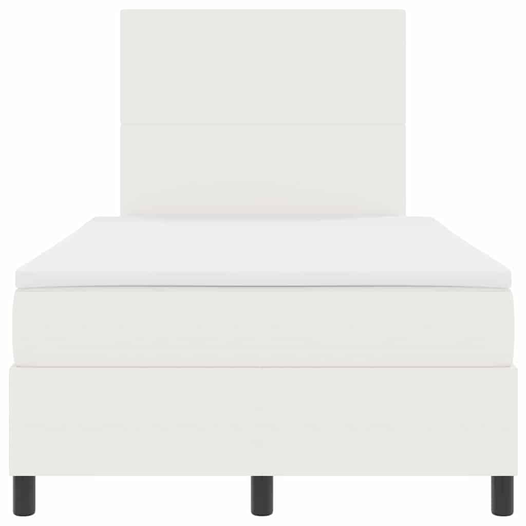Box spring seng Creme og hvid 120 x 190 cm Velourstof