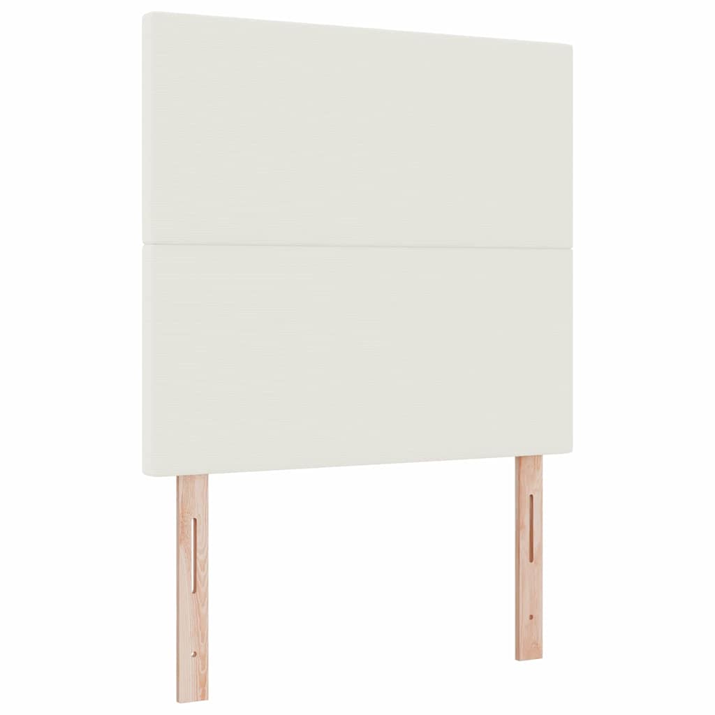 Box spring seng Creme og hvid 120 x 200 cm Velourstof