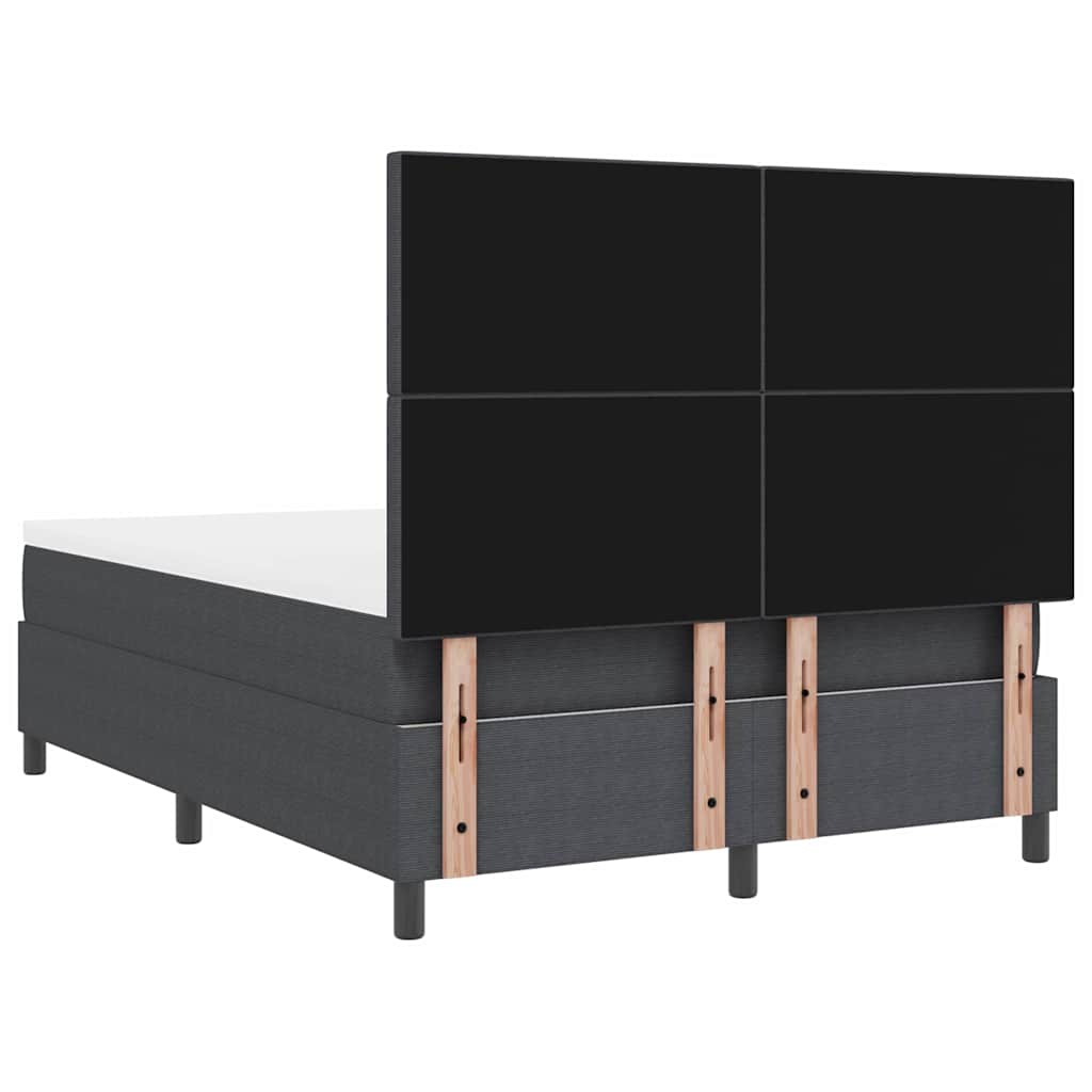 Box spring seng Mørkegrå og Hvid 140 x 190 cm Velourstof