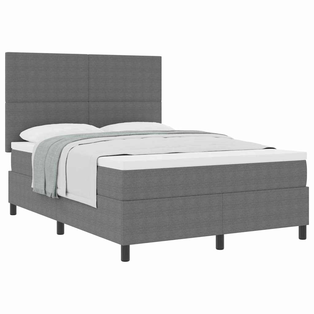 Box spring seng Lys Grå og Hvid 140 x 200 cm Velourstof
