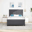 Box spring seng Mørkegrå og Hvid 160 x 200 cm Velourstof