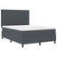 Box spring seng Mørkegrå og Hvid 160 x 200 cm Velourstof