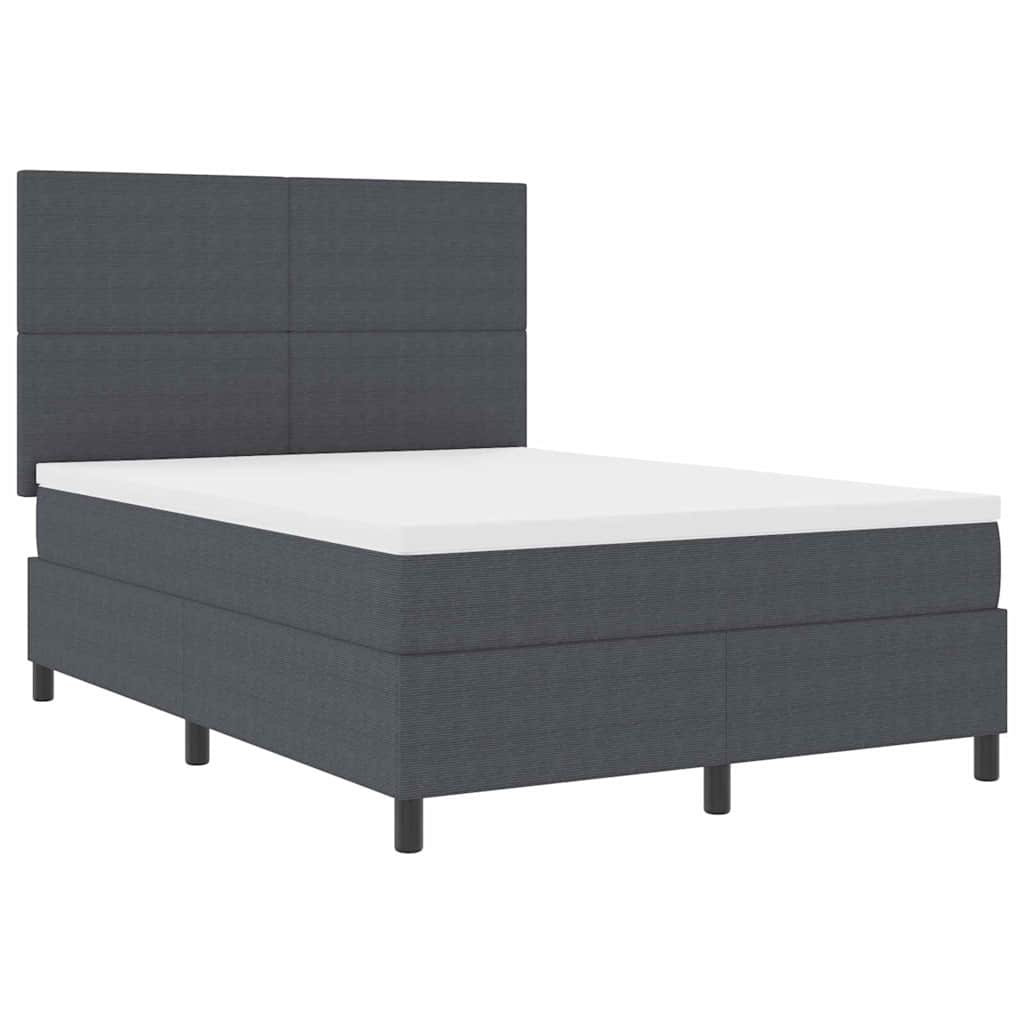 Box spring seng Mørkegrå og Hvid 160 x 200 cm Velourstof