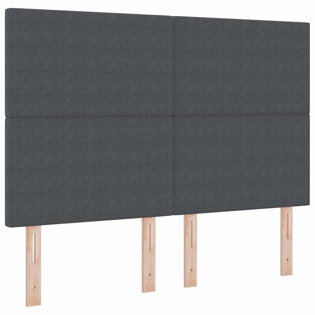 Box spring seng Mørkegrå og Hvid 160 x 200 cm Velourstof