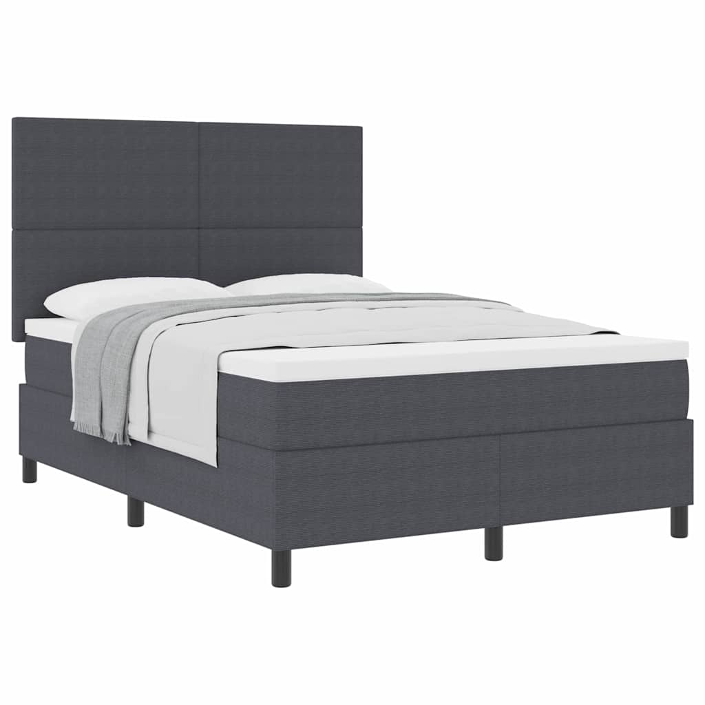 Box spring seng Mørkegrå og Hvid 160 x 200 cm Velourstof