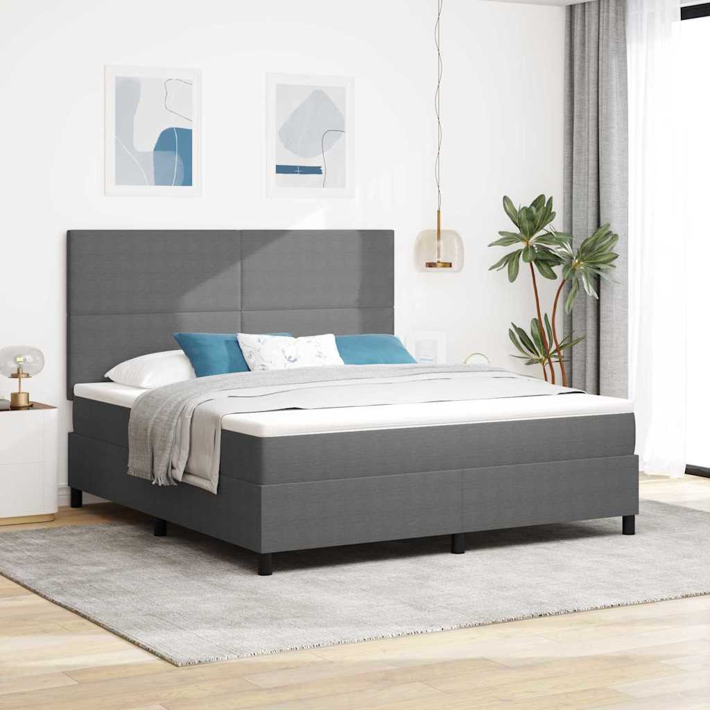 vidaXL Box spring seng Lys Grå og Hvid 180 x 200 cm Velourstof