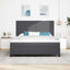 Box spring seng Mørkegrå og Hvid 180 x 200 cm Velourstof