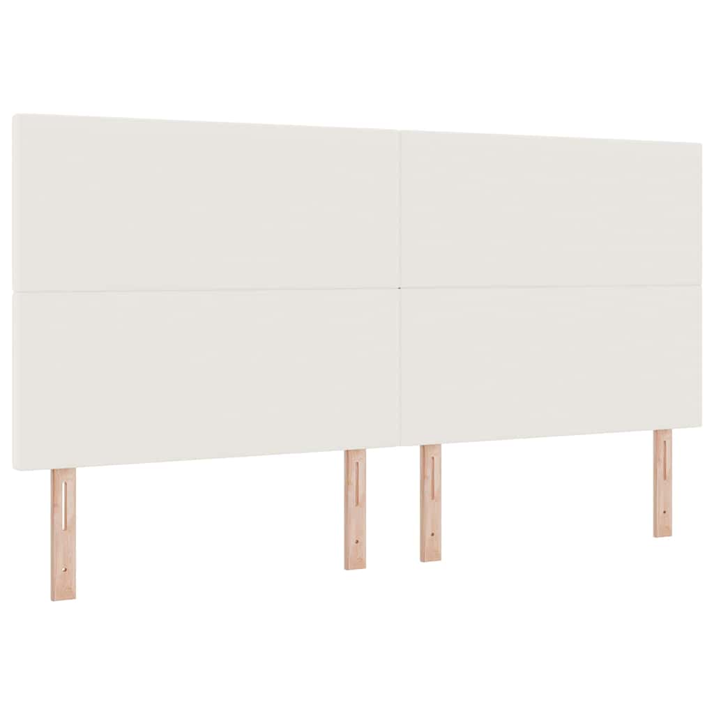 Box spring seng Creme og hvid 200 x 200 cm Velourstof