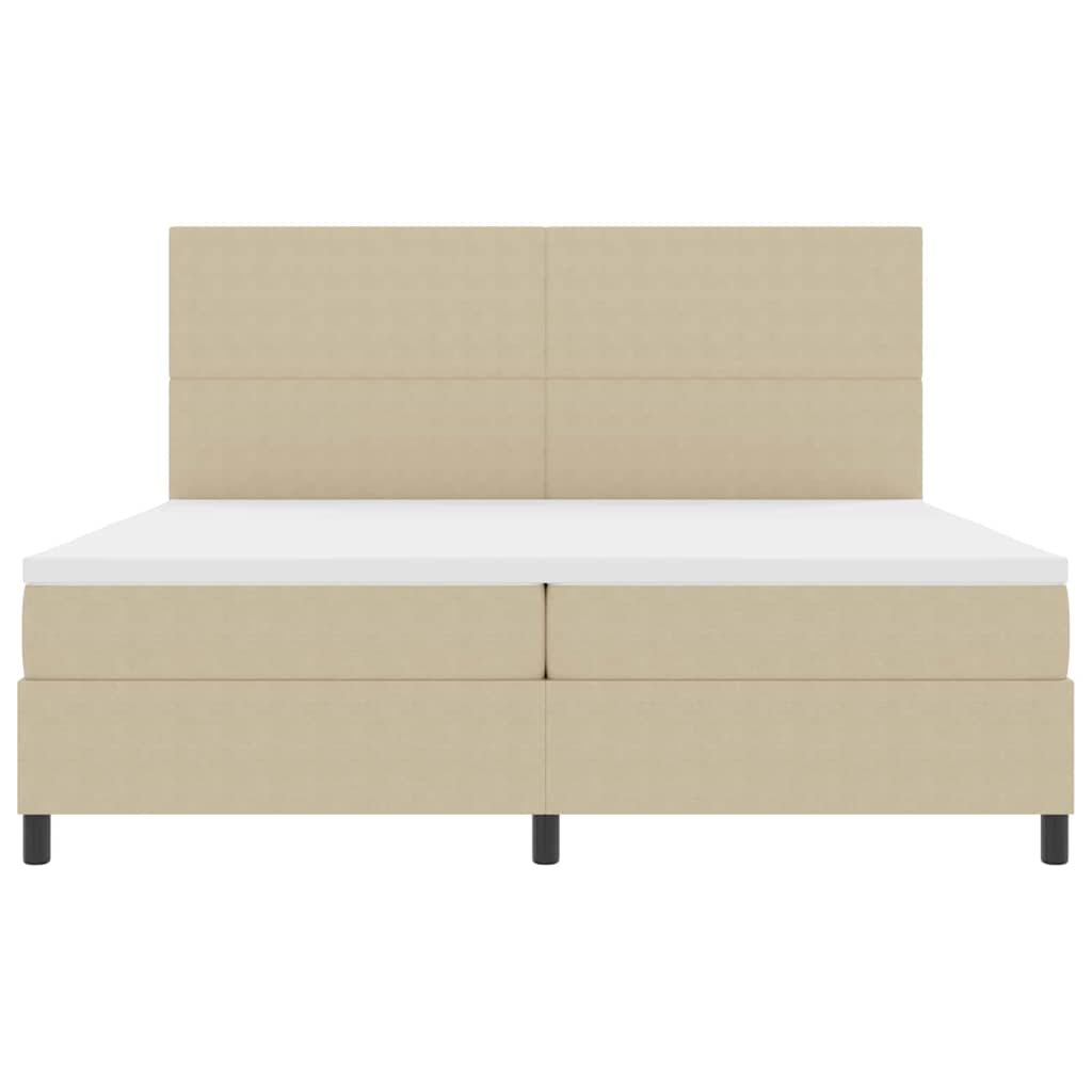 Box spring seng Lys Grå og Hvid 200 x 200 cm Velourstof