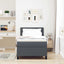 LED Box Spring Bed Mørkegrå og Hvid 90 x 190 cm Velourstof