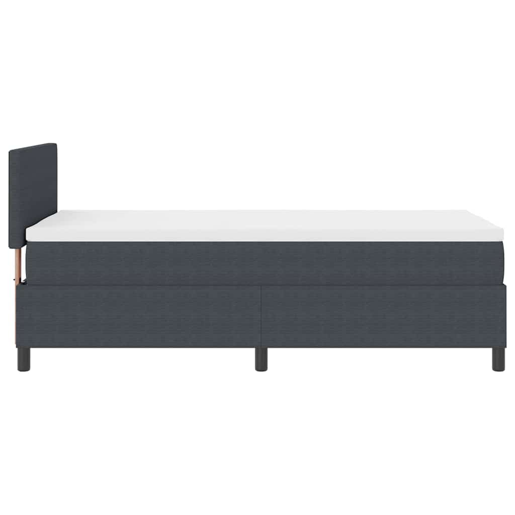 LED Box Spring Bed Mørkegrå og Hvid 100 x 200 cm Velourstof