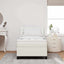 LED Box Spring Bed Creme og hvid 100 x 200 cm Velourstof