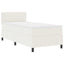 LED Box Spring Bed Creme og hvid 100 x 200 cm Velourstof