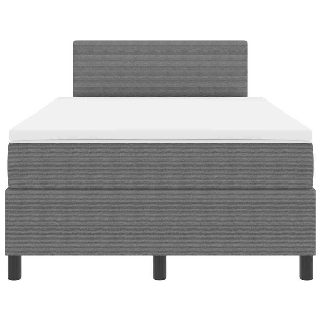 LED Box Spring Bed Lys Grå og Hvid 120 x 190 cm Velourstof