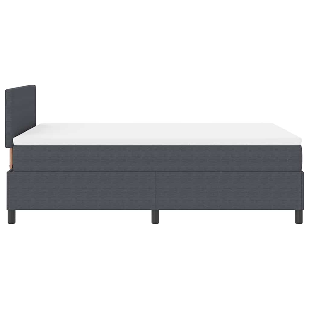 LED Box Spring Bed Mørkegrå og Hvid 120 x 190 cm Velourstof