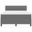 LED Box Spring Bed Lys Grå og Hvid 140 x 200 cm Velourstof