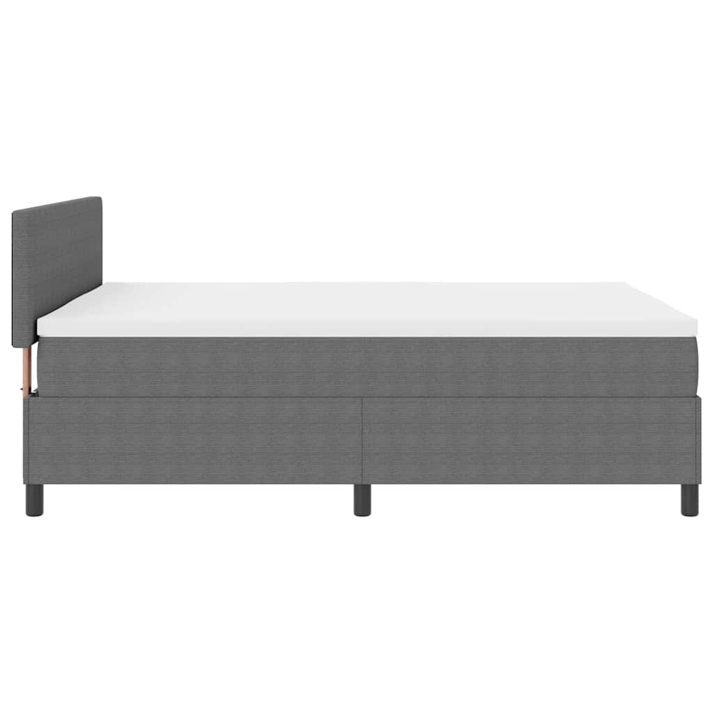 LED Box Spring Bed Lys Grå og Hvid 140 x 200 cm Velourstof
