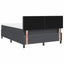 LED Box Spring Bed Mørkegrå og Hvid 140 x 200 cm Velourstof