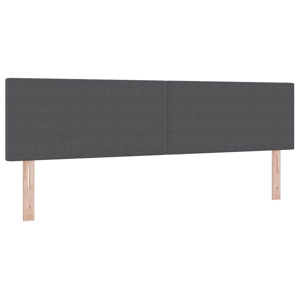 LED Box Spring Bed Mørkegrå og Hvid 180 x 200 cm Velourstof