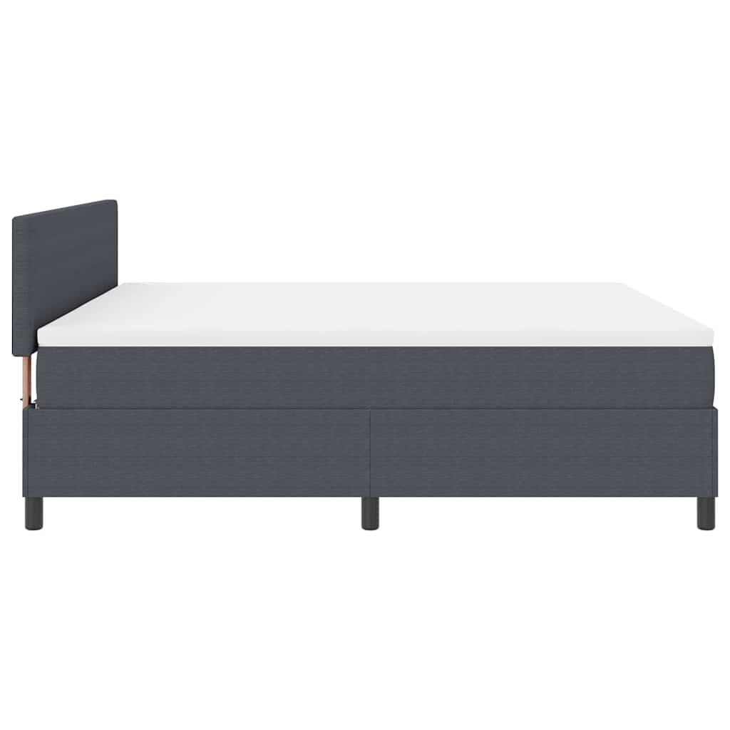 LED Box Spring Bed Mørkegrå og Hvid 180 x 200 cm Velourstof