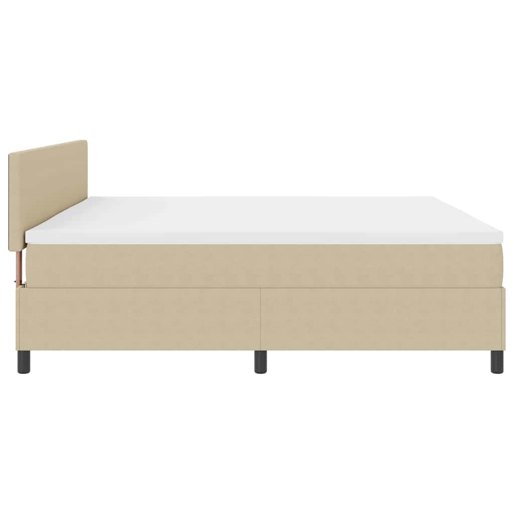 LED Box Spring Bed Lys Grå og Hvid 200 x 200 cm Velourstof