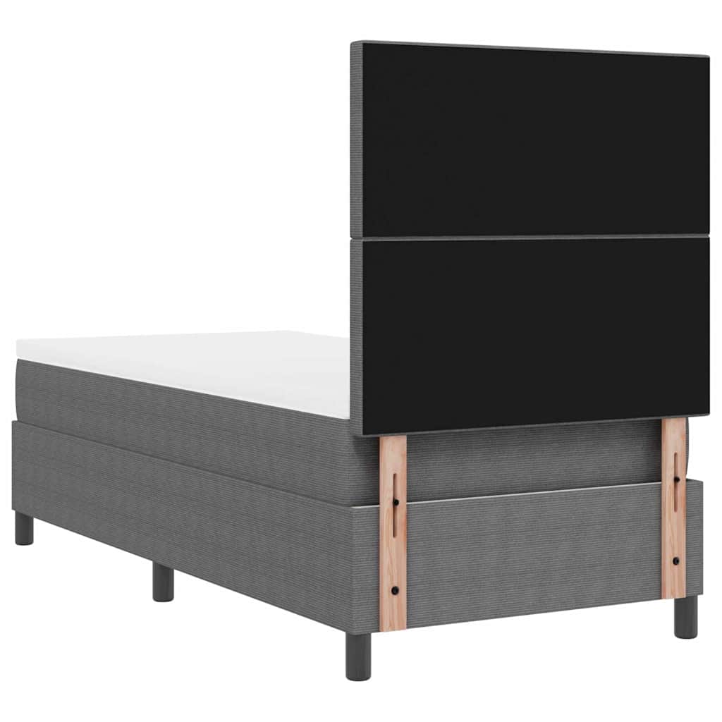 LED Box Spring Bed Lys Grå og Hvid 80 x 200 cm Velourstof