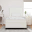 LED Box Spring Bed Creme og hvid 120 x 200 cm Velourstof