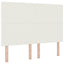 LED Box Spring Bed Creme og hvid 160 x 200 cm Velourstof