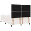 LED Box Spring Bed Creme og hvid 160 x 200 cm Velourstof