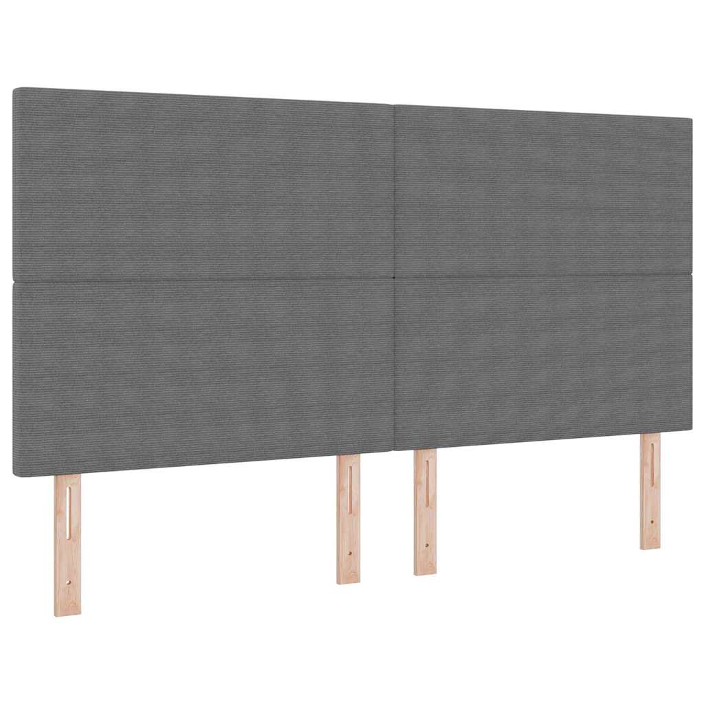 LED Box Spring Bed Lys Grå og Hvid 180 x 200 cm Velourstof