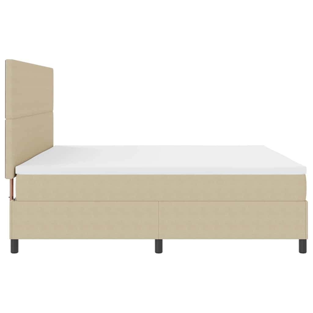 LED Box Spring Bed Lys Grå og Hvid 200 x 200 cm Velourstof