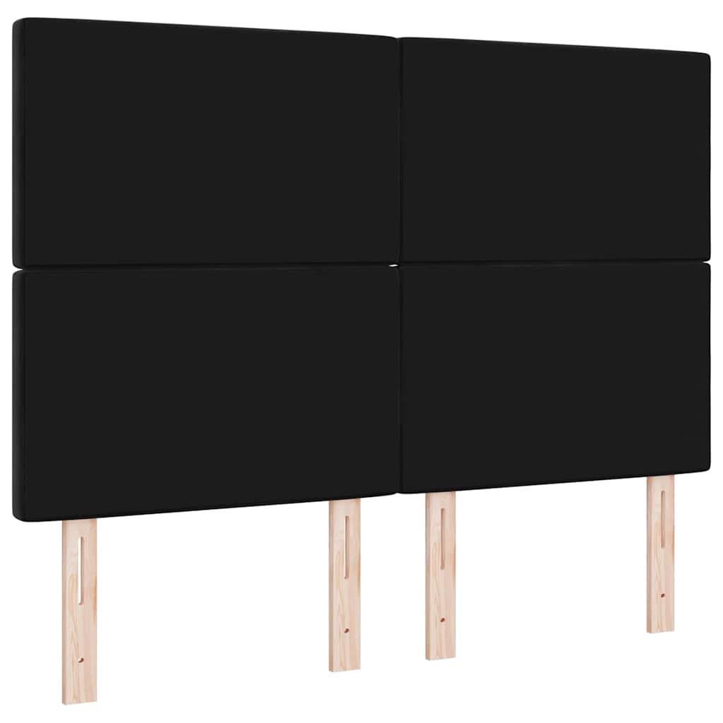 Hovedgærde Sort 144 cm Fløjl