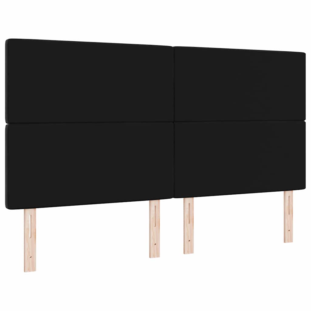 Hovedgærde Sort 180 cm Fløjl