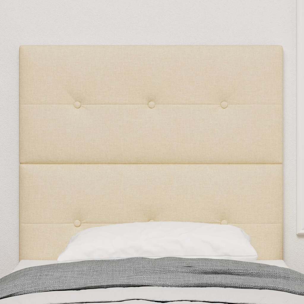 Højdejusterbart sengehoved med hovedgærde Creme 90 cm Stof