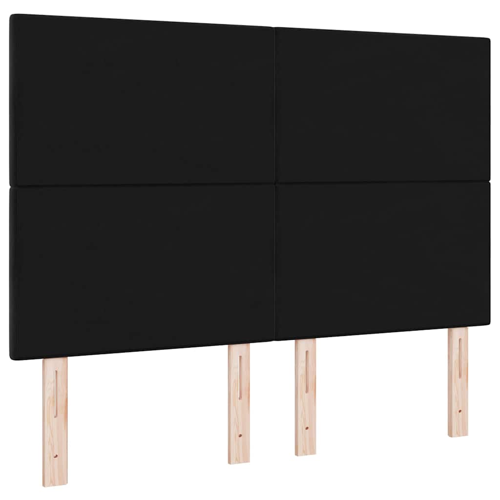 Hovedgærde Sort 144 cm Fløjl