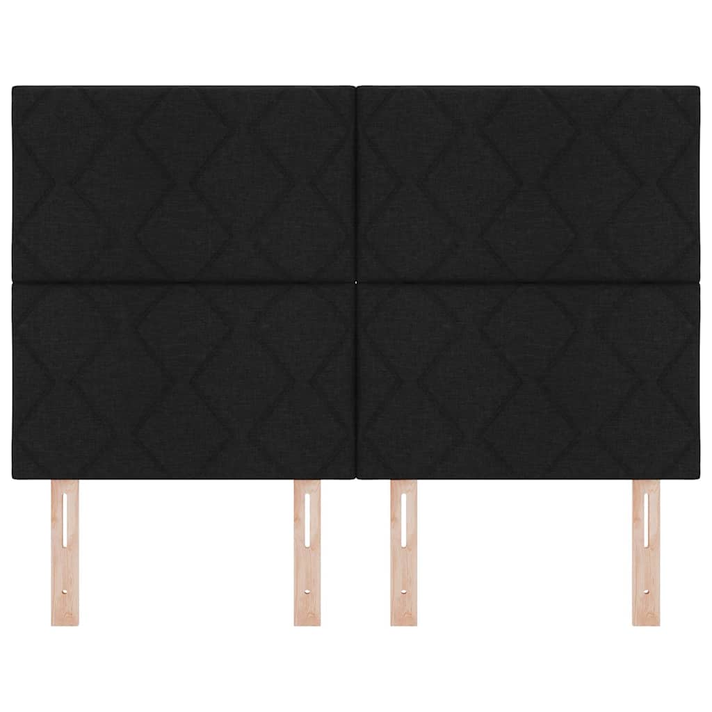 Hovedgærde Sort 144 cm Stof