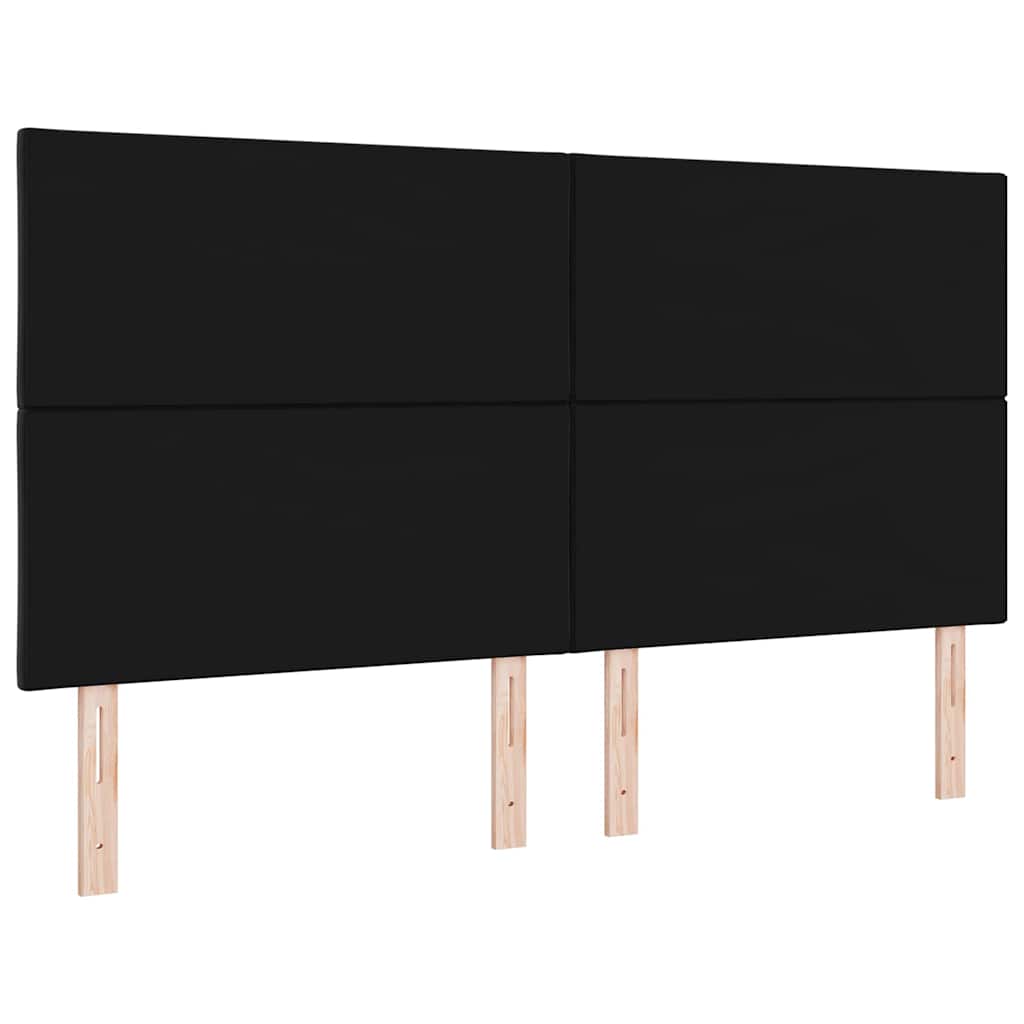 Hovedgærde Sort 180 cm Fløjl