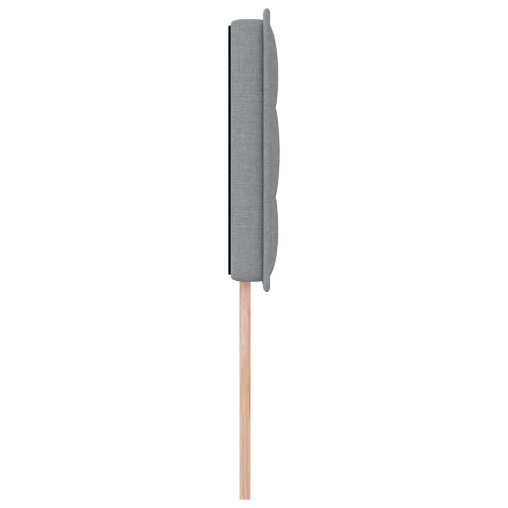 LED sengegavl med LED-lysstrimler Lysegrå 80 cm Stof