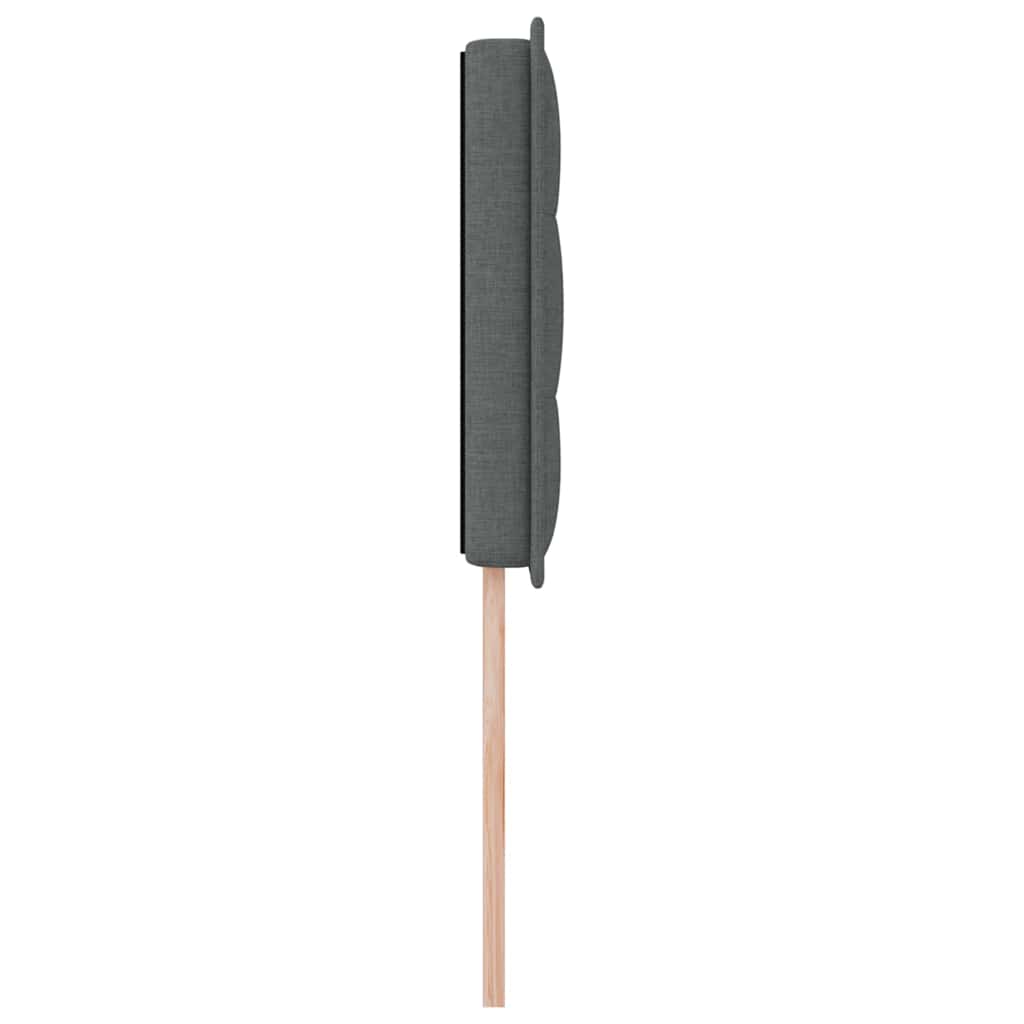 LED sengegavl med LED-lysstrimler Mørkegrå 80 cm Stof
