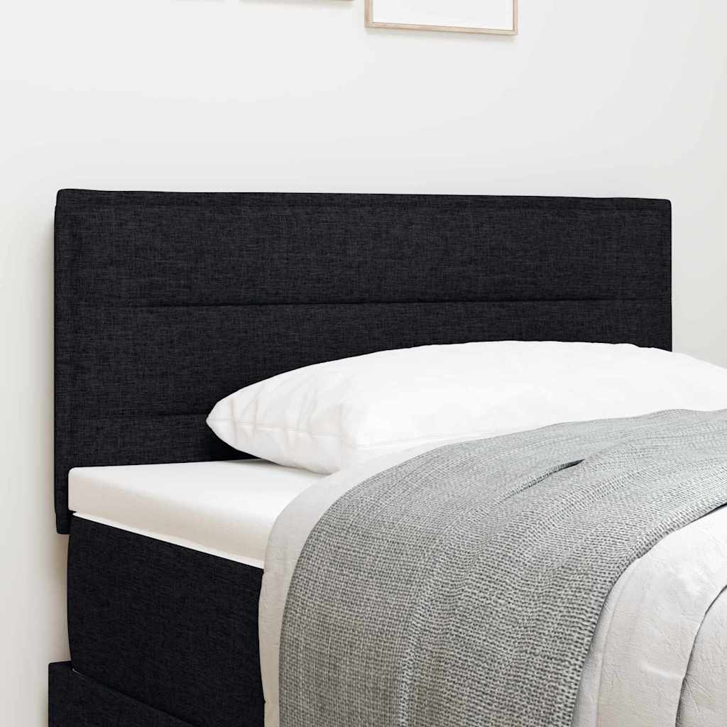 LED sengegavl med LED-lysstrimler Sort 80 cm Stof