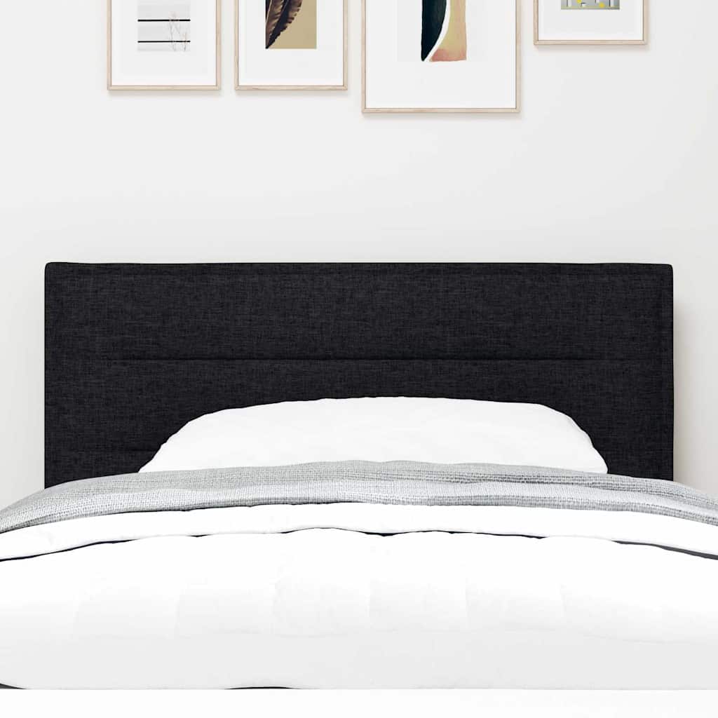 LED sengegavl med LED-lysstrimler Sort 80 cm Stof