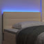 LED sengegavl med LED-lysstrimler Creme 80 cm Stof