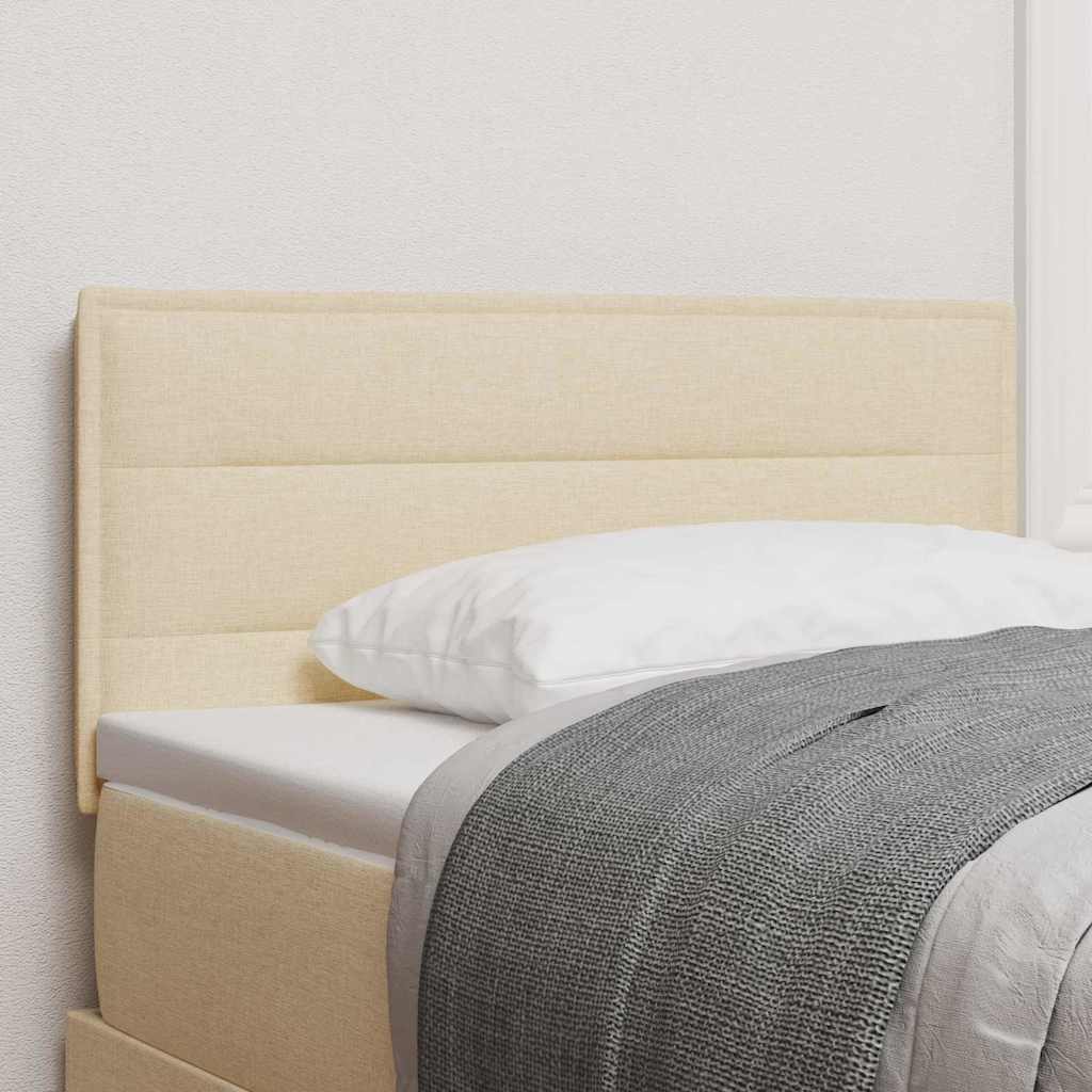 LED sengegavl med LED-lysstrimler Creme 80 cm Stof