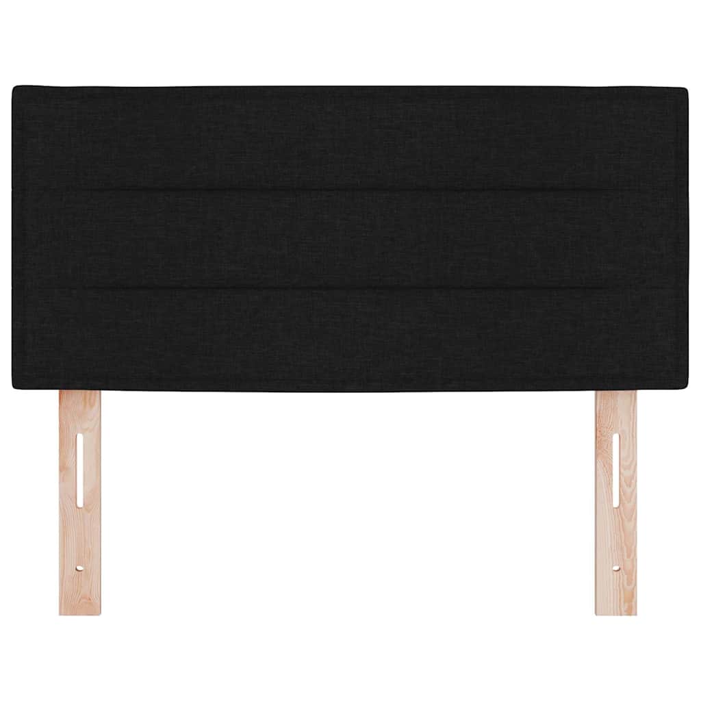 LED sengegavl med LED-lysstrimler Sort 100 cm Stof