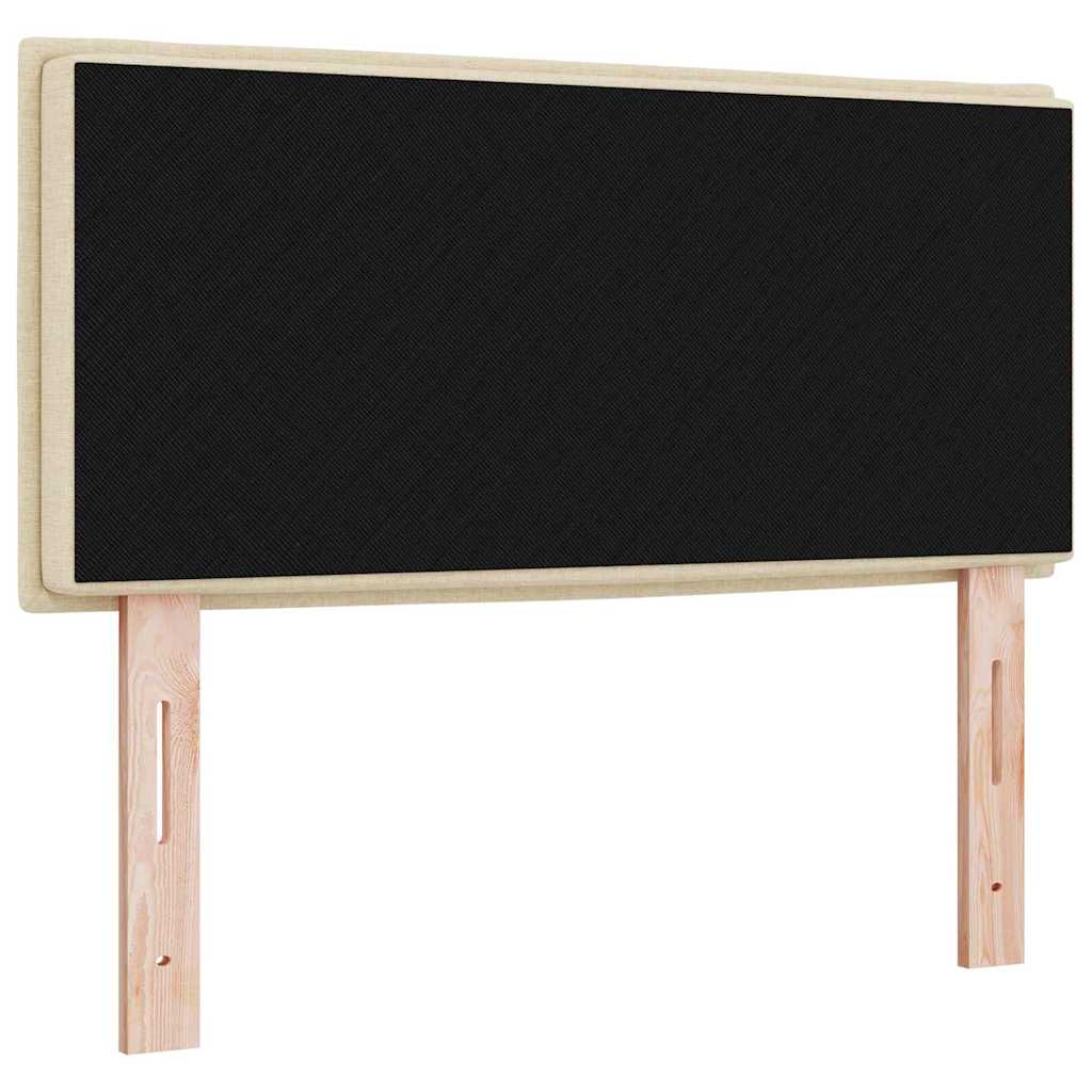 LED sengegavl med LED-lysstrimler Creme 100 cm Stof